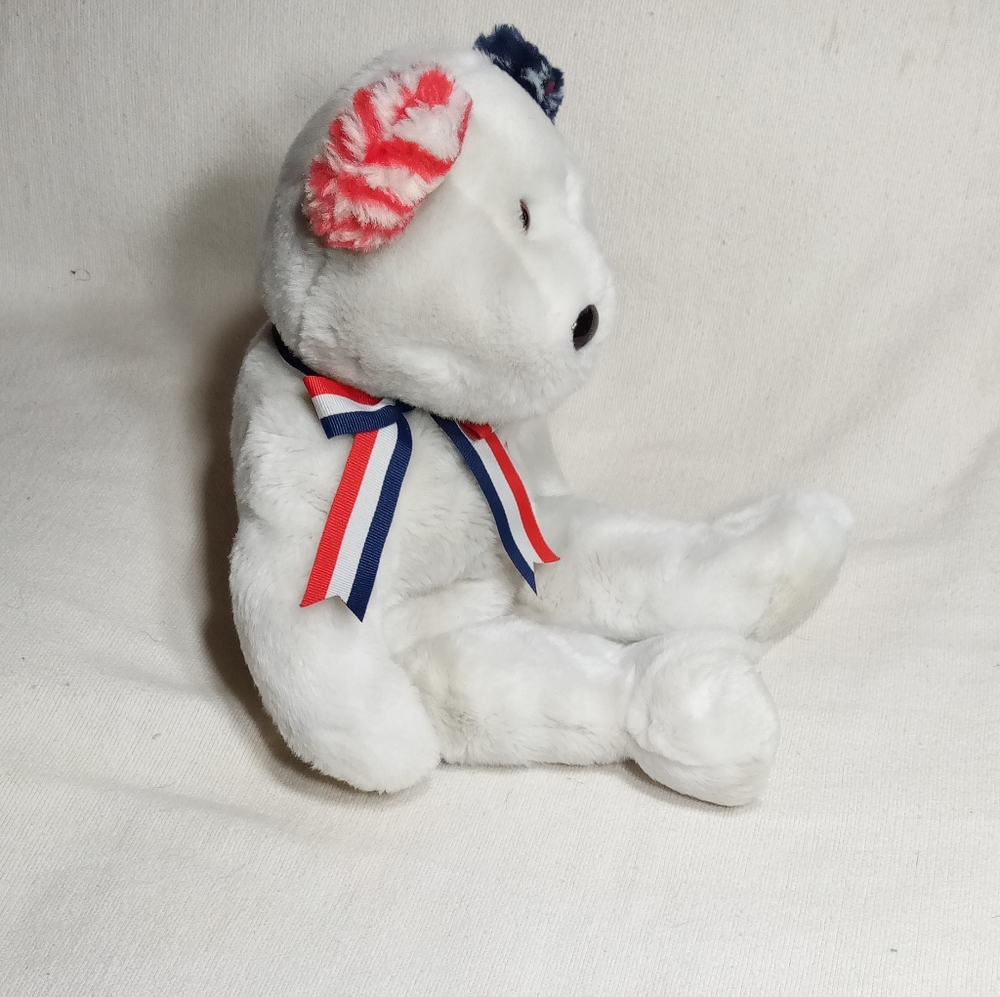 TY Beanie Buddy: America the White Bear Approx 14" - Picture 7 of 11